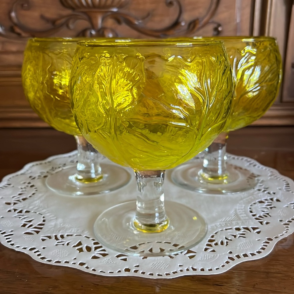SECLA 3 Sigma Taste Setter Cabbage Wine /Water /Goblet Glasses